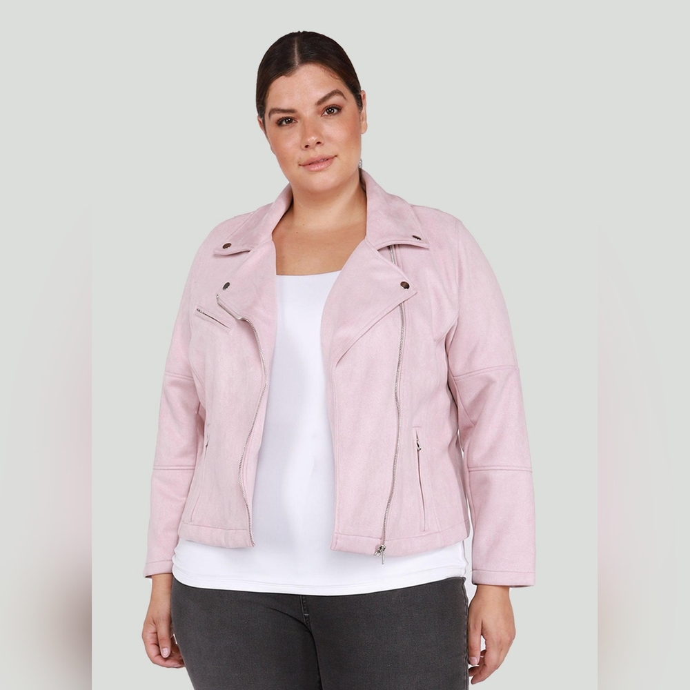 [X & 1X] NWT DEX Plus Moto Jacket - Pink Petal